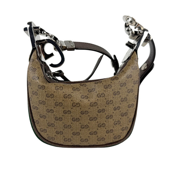 GUCCI Brown Coated Canvas Shoulder Bag - Picture 1 of 5
